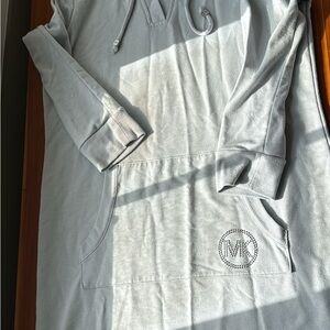 Michael Kors Light Gray Hoodie Dress